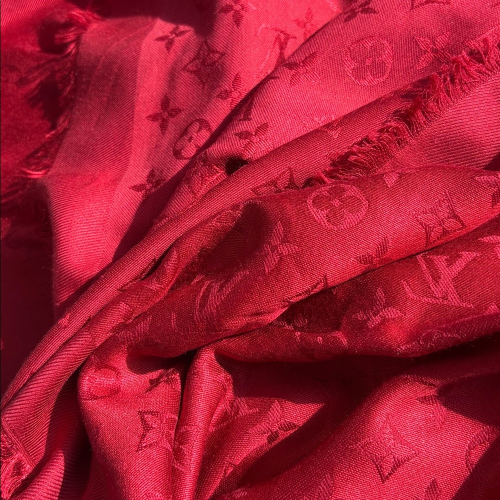 Louis Vuitton Red Monogram Shawl